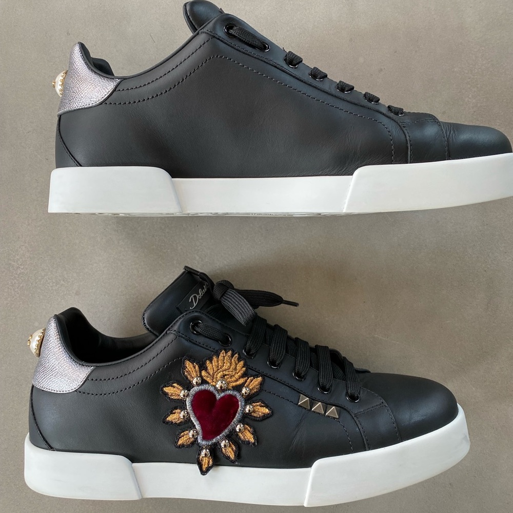 DOLCE AND GABBANA - calfskin portofino sneakers